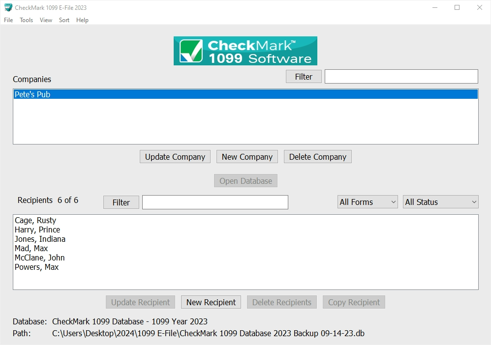 CheckMark 1099 E-file Version